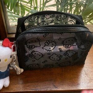 HELLO KITTY Black Mesh Cosmetic Bag (BRAND-NEW & VERY CUTE!)